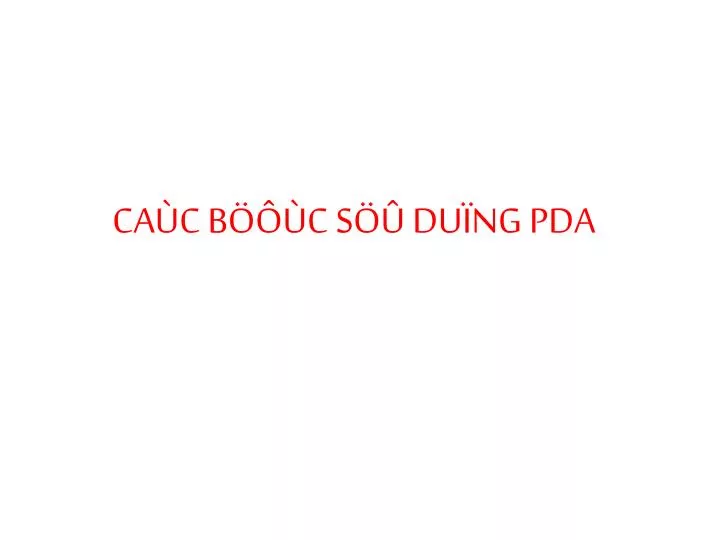 ca c b c s du ng pda