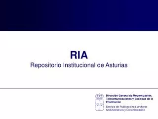 RIA Repositorio Institucional de Asturias