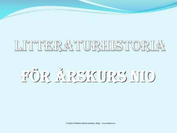 litteraturhistoria