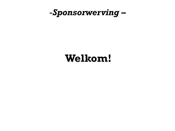 sponsorwerving