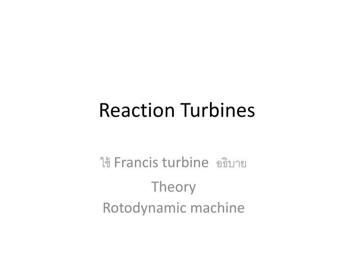 reaction turbines