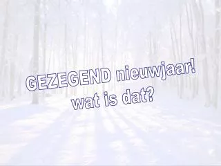 GEZEGEND nieuwjaar! wat is dat?