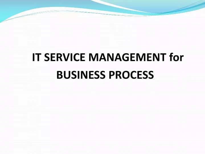 it service management for business process