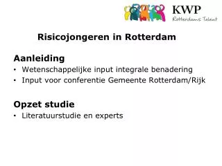 Risicojongeren in Rotterdam