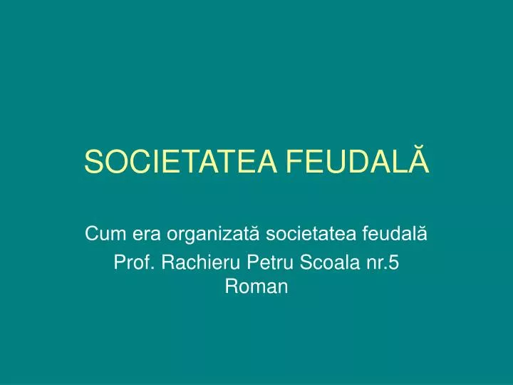 societatea feudal