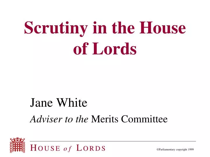 scrutiny in the house of lords