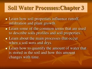 Soil Water Processes:Chapter 3