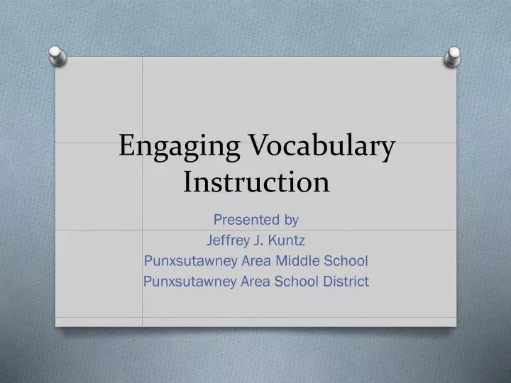 engaging vocabulary instruction