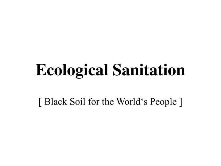 ecological sanitation