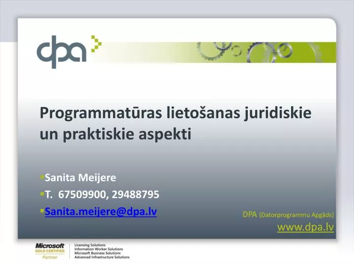 Ppt Programmatūras Lietošanas Juridiskie Un Praktiskie Aspekti