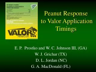 Peanut Response to Valor Application Timings