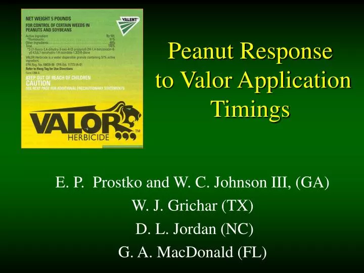 peanut response to valor application timings