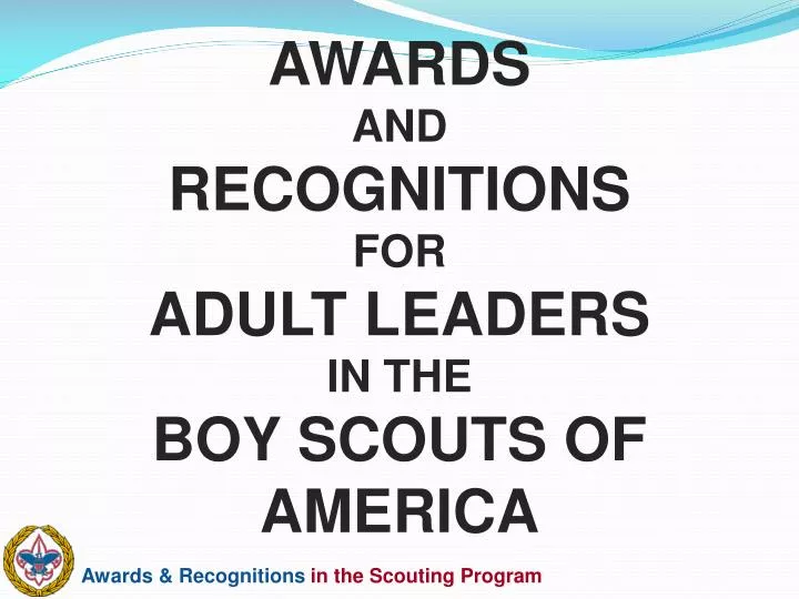 awards and recognitions for adult leaders in the boy scouts of america