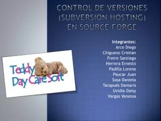 Control de versiones (Subversión hosting) en Source Forge