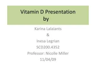 Vitamin D Presentation by