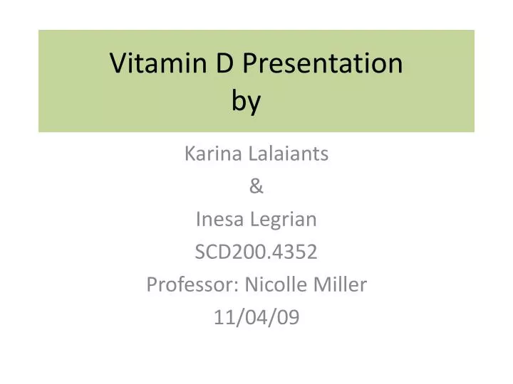vitamin d presentation by