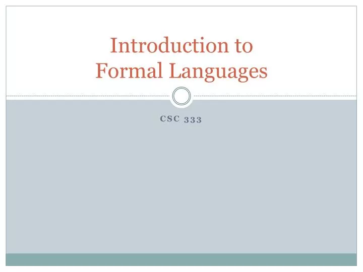 introduction to formal languages
