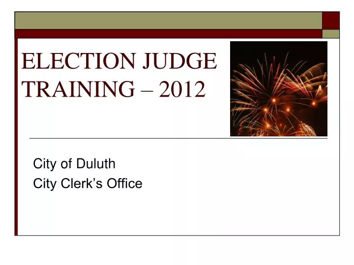election judge training 2012