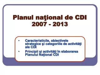 planul na ional de cdi 2007 2013