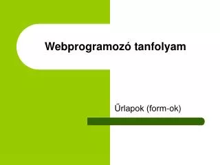 Webprogramozó tanfolyam