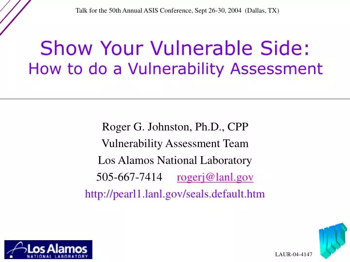show your vulnerable side how to do a vulnerability assessment