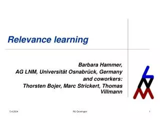 Relevance learning