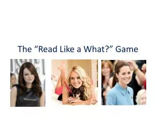 The “Read Like a What?” Game