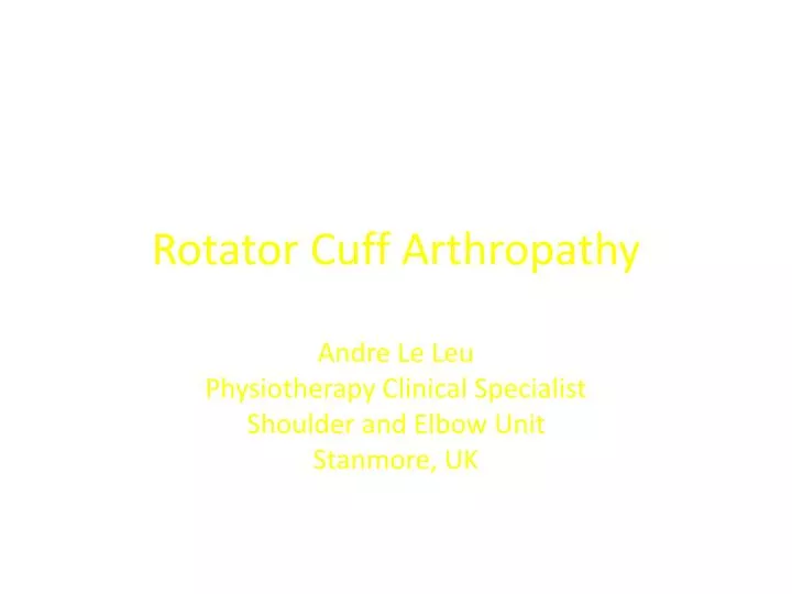 rotator cuff arthropathy