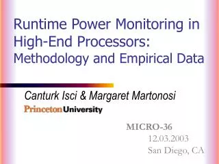 Runtime Power Monitoring in High-End Processors: Methodology and Empirical Data