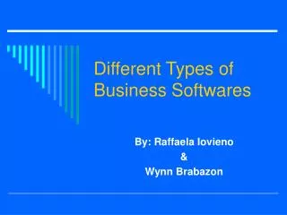Different Types of Business Softwares