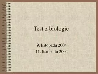 Test z biologie