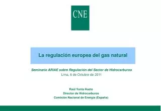La regulación europea del gas natural