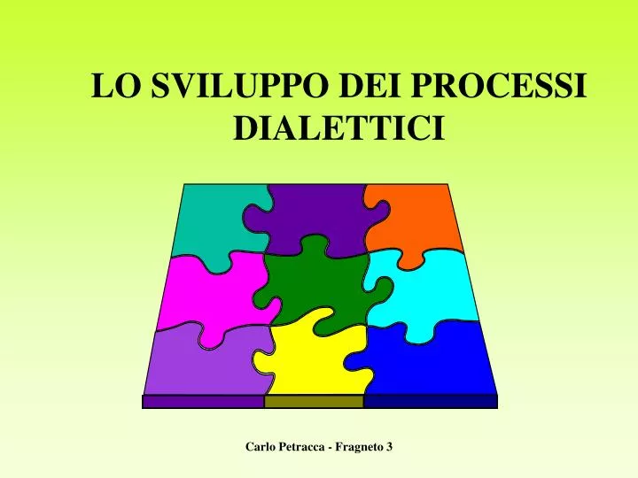 lo sviluppo dei processi dialettici