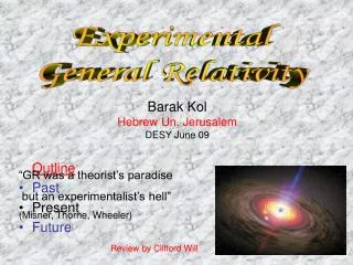 Experimental General Relativity