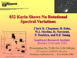 832 Karin Shows No Rotational Spectral Variations