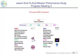 swarm End-To-End Mission Performance Study Progress Meetin g 3