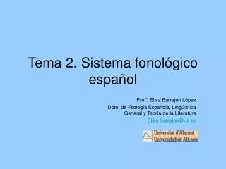 Tema 2. Sistema fonológico español