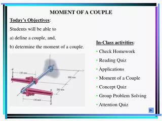 MOMENT OF A COUPLE