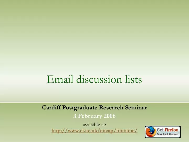email discussion lists