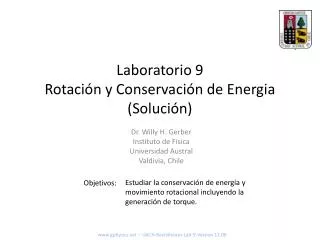 Laboratorio 9 Rotación y Conservación de Energia (Solución)