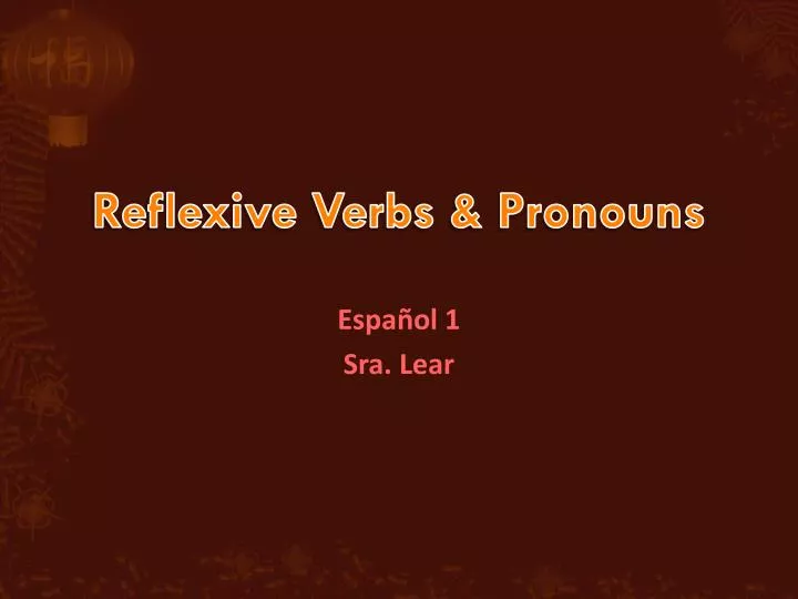 reflexive verbs pronouns