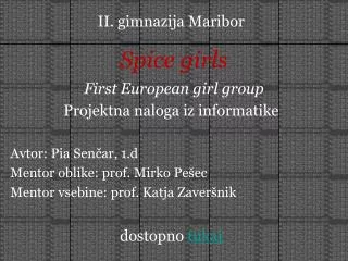 Spice girls First European girl group