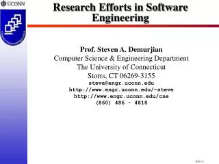 Research Efforts in Software Engineering
