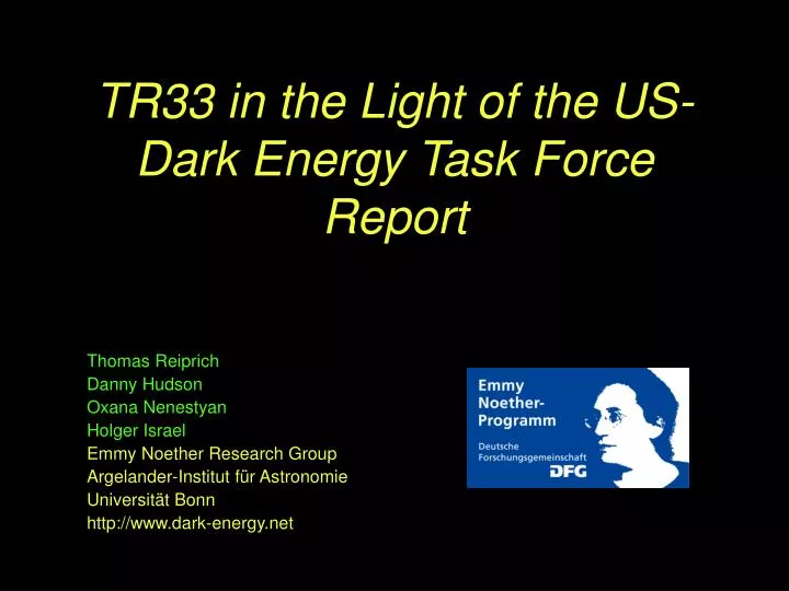 tr33 in the light of the us dark energy task force report
