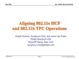 Aligning 802.11e HCF and 802.11h TPC Operations
