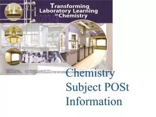 Chemistry Subject POSt Information