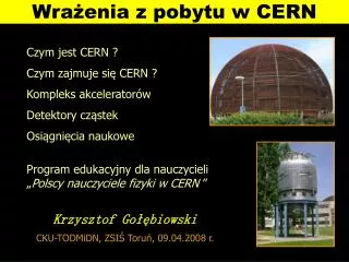 Wrażenia z pobytu w CERN