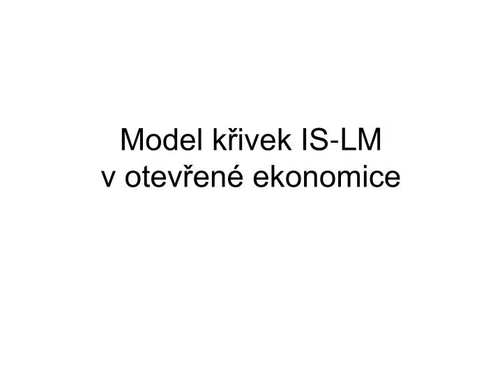 model k ivek is lm v otev en ekonomice