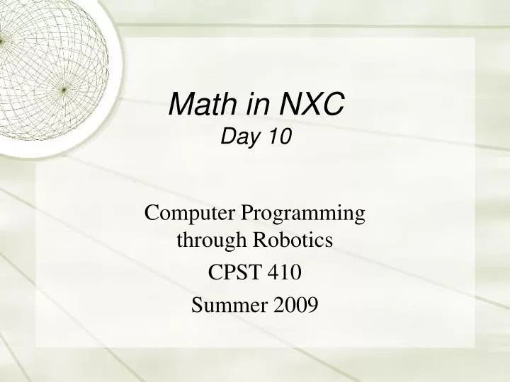 math in nxc day 10