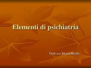 elementi di psichiatria